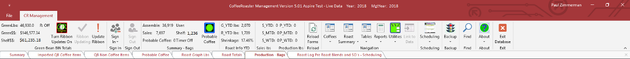 CoffeeRoaster Management Module Ribbon