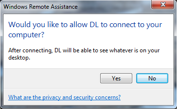 Microsoft Remote Assistance Allow Connection