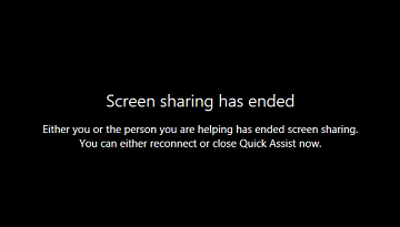 Microsoft Windows 10 Quick Assist Ended